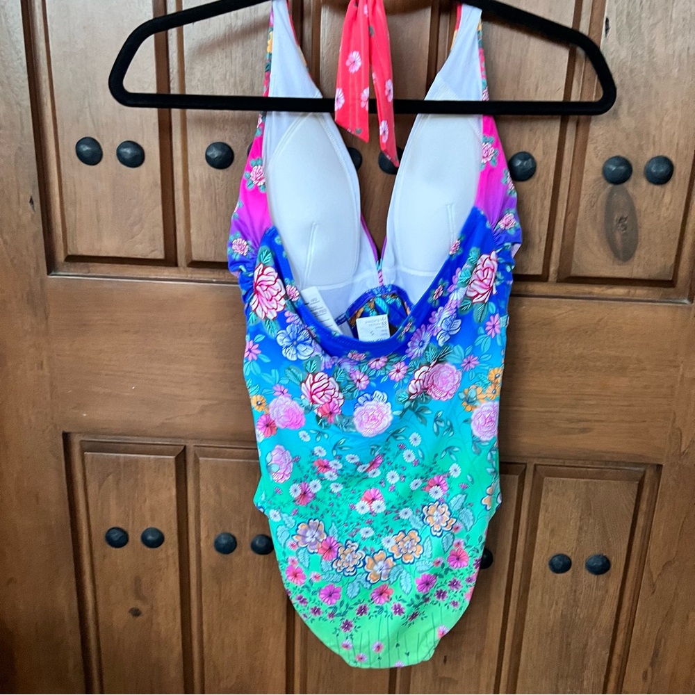NEW! Johnny Was Sample Tag One‎ Piece Keyhole Swimsuit Size Small - Picture 4 of 7